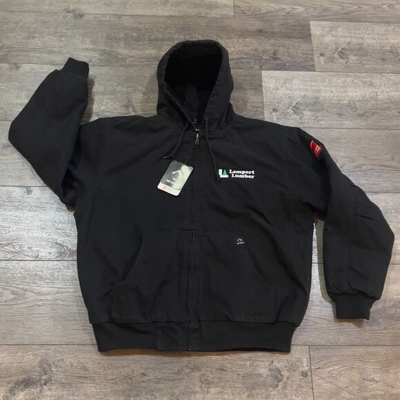 NWT! Dri Duck Black Carhartt Style Waterproof Hooded Canvas Jacket - Men's XL